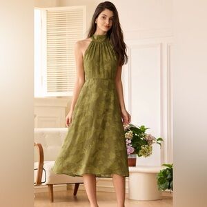 RIHOAS Olive Green Midi Dress